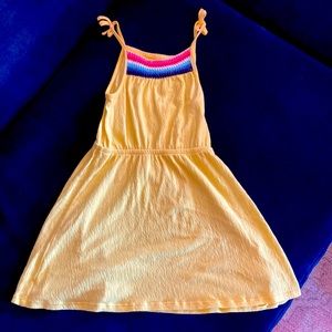 Epic Threads summer yellow dress with rainbow embroidery